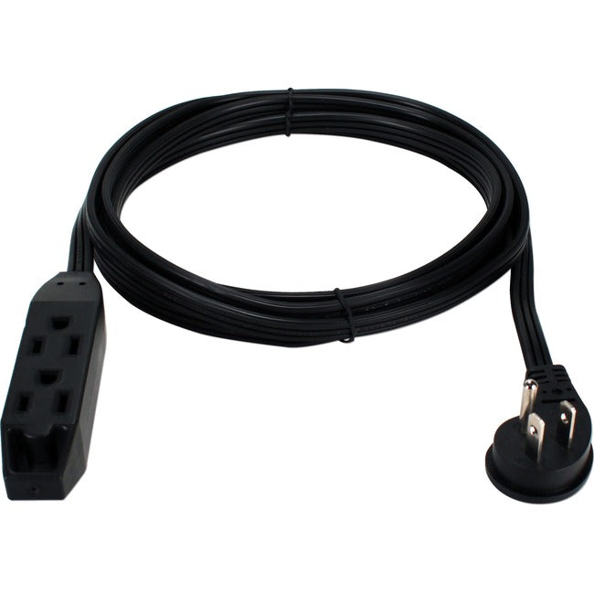 QVS 3-Outlet 3-Prong 15ft Flat Right-Angle Power Extension Cord PC3RX-15