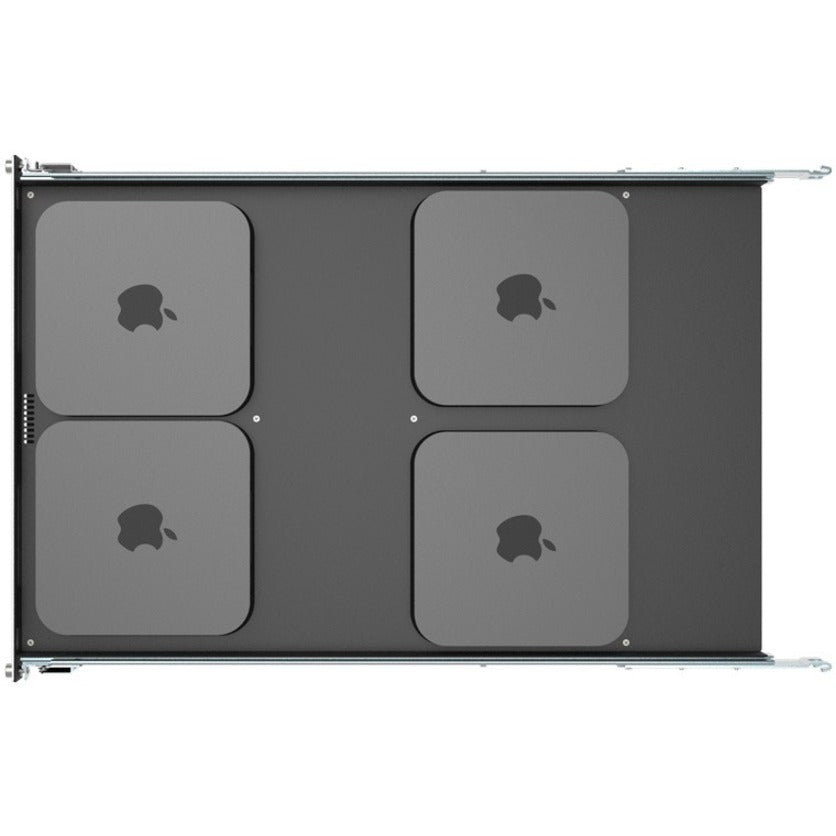 Rack Solutions 1U Mini Rack Tool-less Dry Sliding Shelf for Four Apple Mac Mini 112-4901