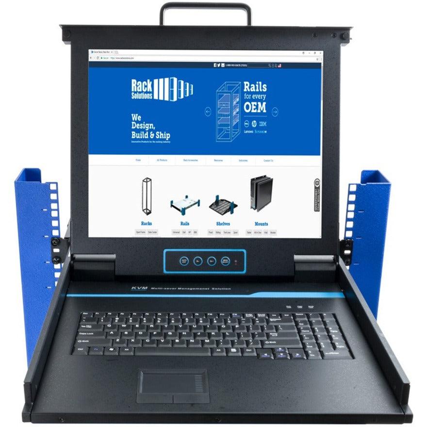 Rack Solutions 1U Sliding KVM with Keyboard, Trackpad and 17in Monitor (1 KVM Port) 185-5286