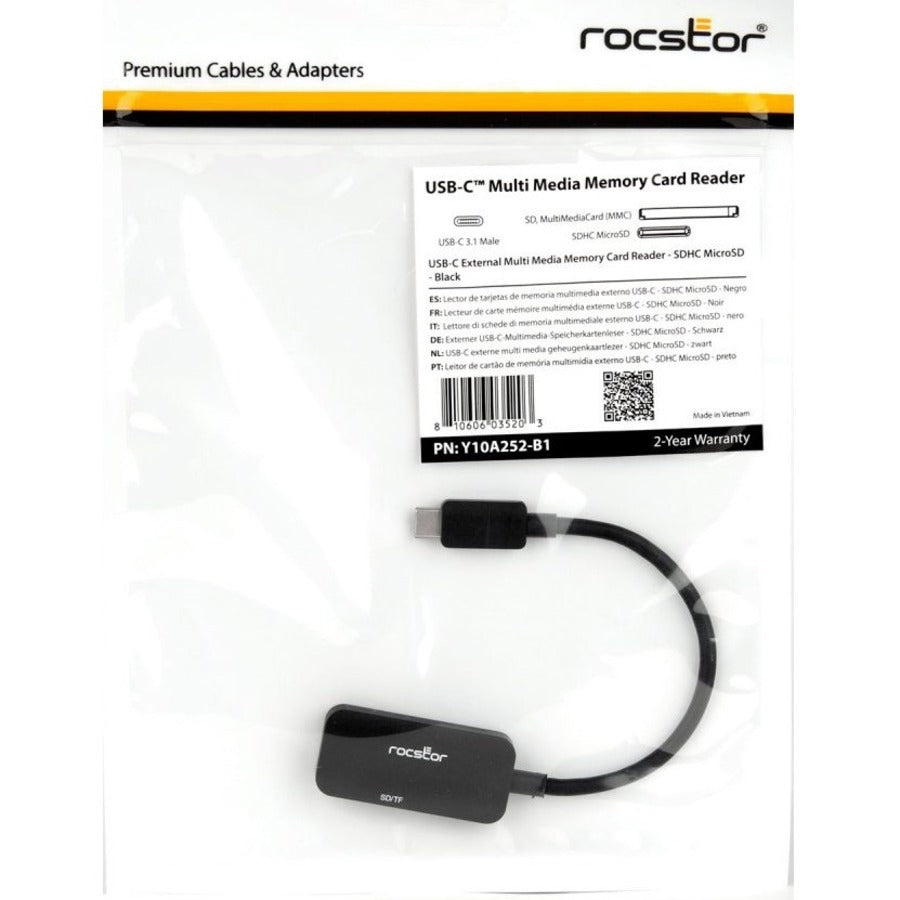 Rocstor Premium USB-C Multi Media Memory Card Reader Y10A252-B1