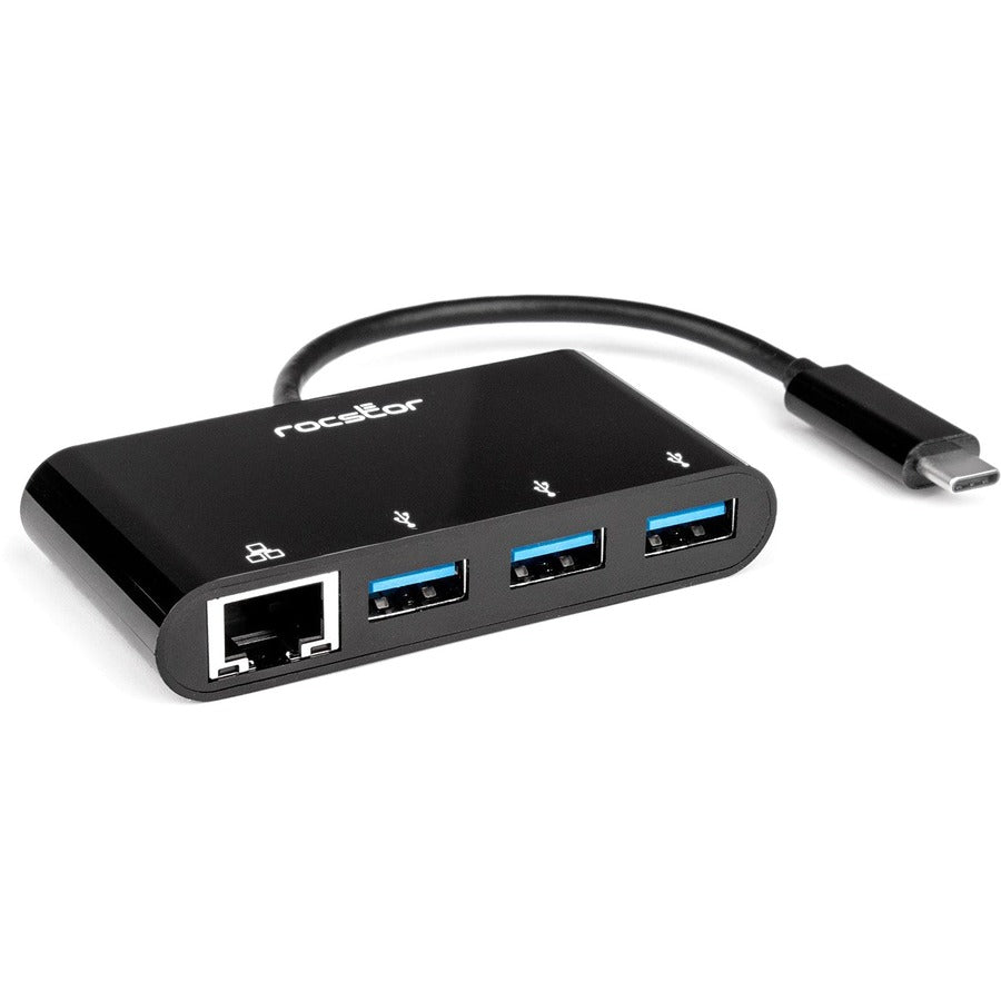 Rocstor Premium USB-C to USB-A(3.0) 3 Port Hub with Gigabit Ethernet Y10A251-B1