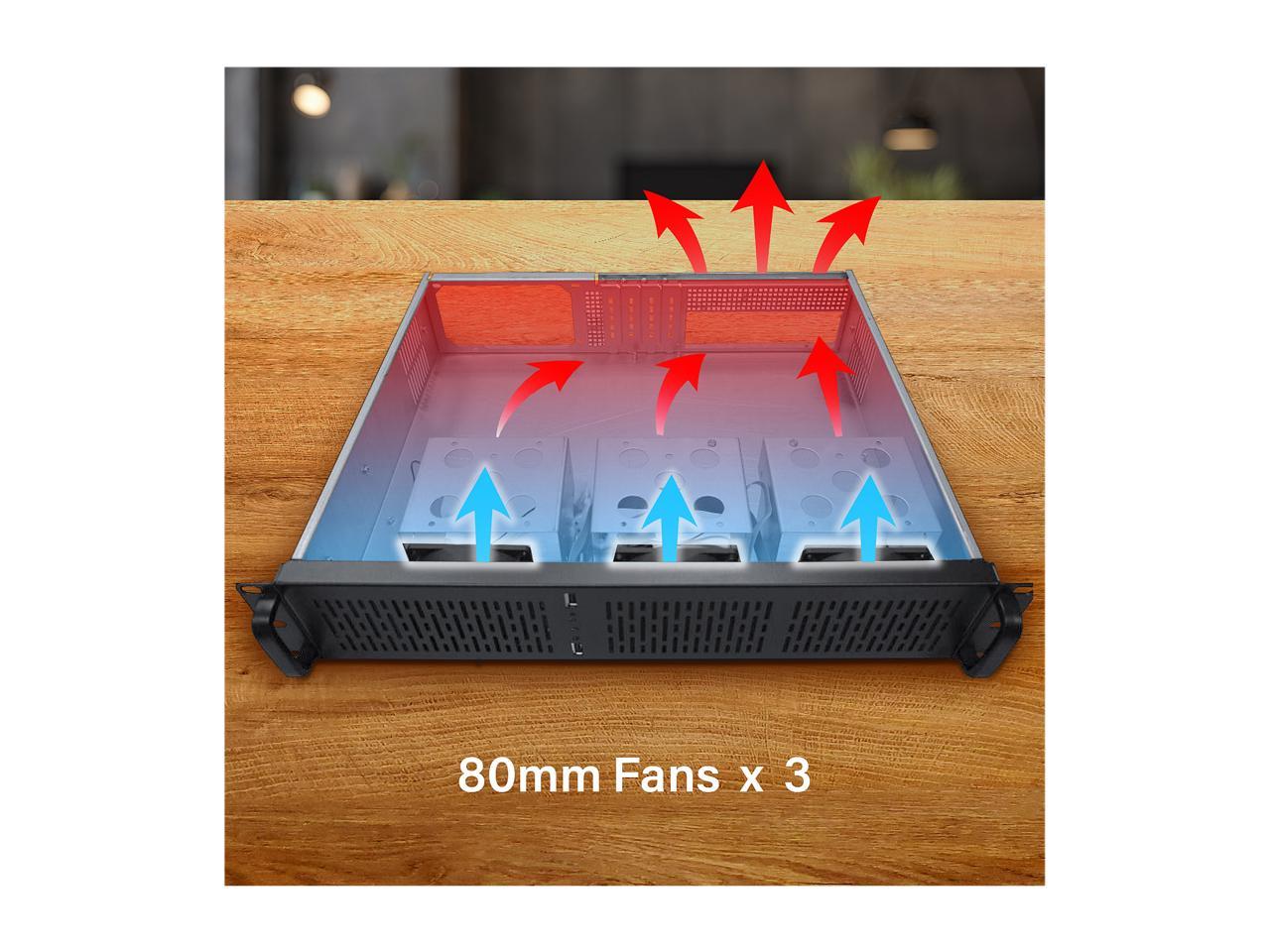 Rosewill 2U Rsv-Z2600U Rackmount Server Chassis | Carries Up To 12 3.5" Hdd | Includes 3 X 80Mm Fans