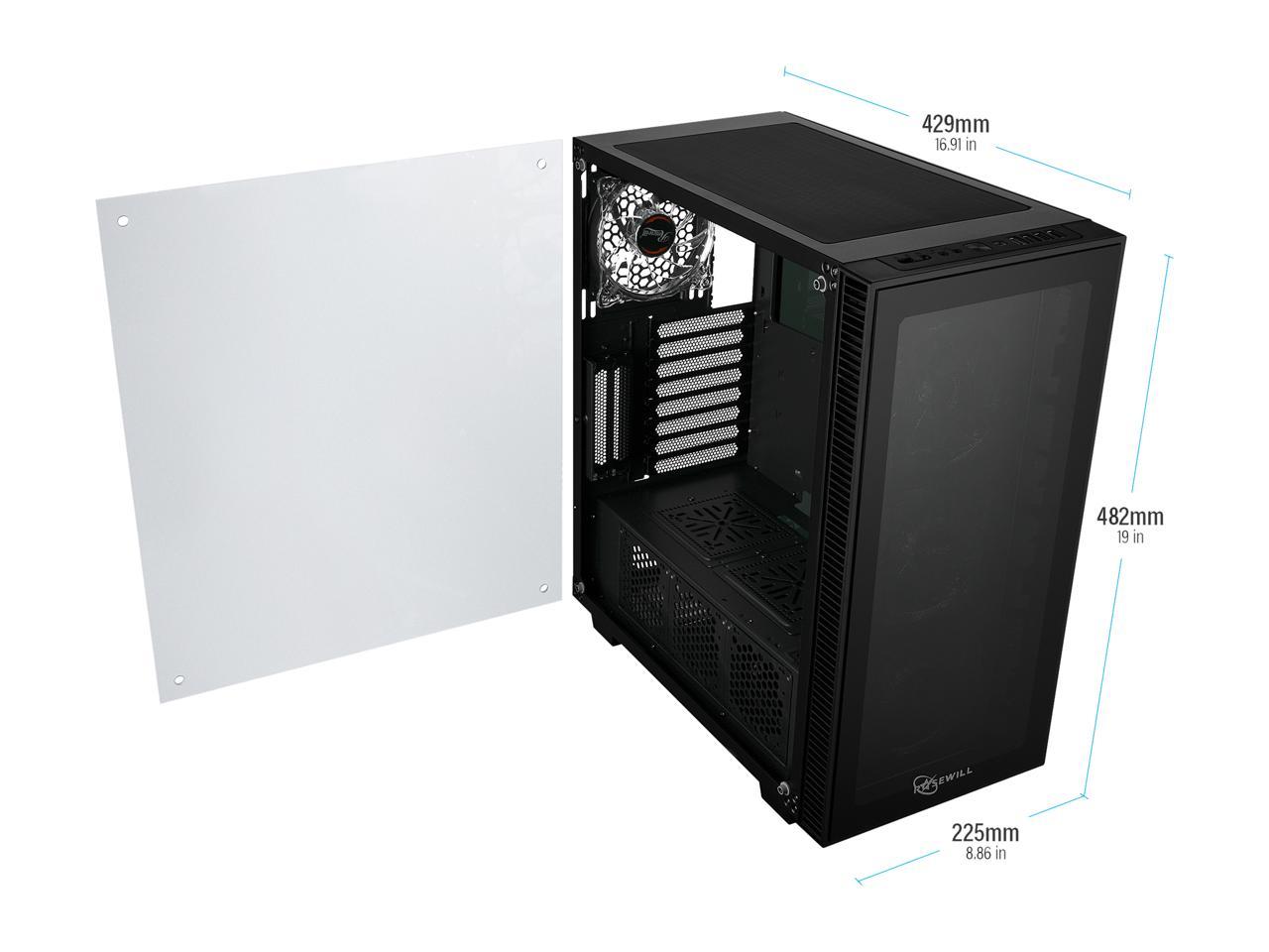 Rosewill Atx Mid Tower Gaming Pc Computer Case With Blue Led Fans - Cullinan Mx-Blue