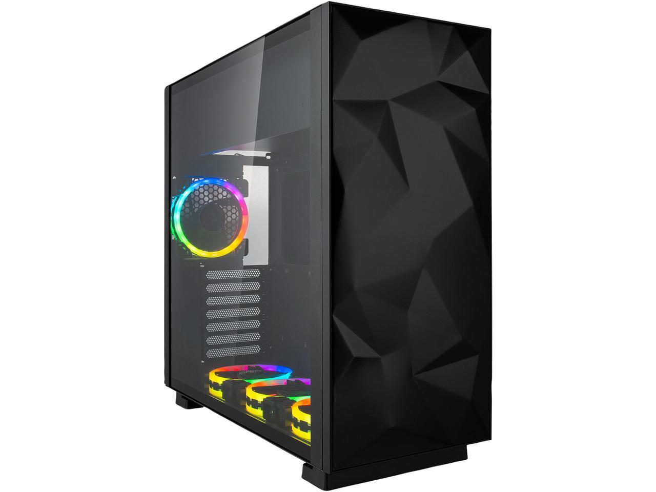 Rosewill Atx Mid Tower Gaming Pc Computer Case With Rgb Software Sync Dual Ring Rgb Led Fans