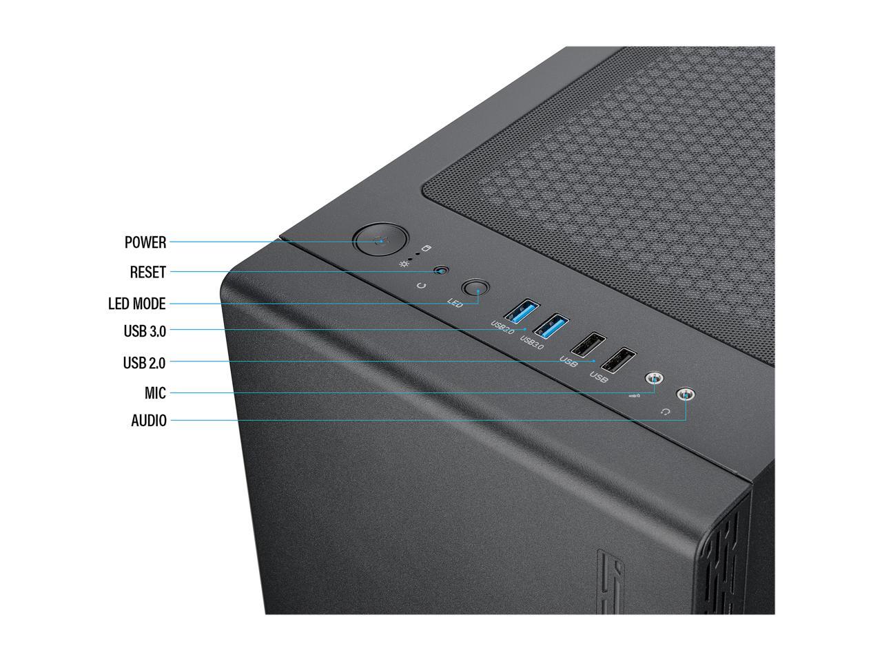 Rosewill Prism M Atx Mid Tower Gaming Pc Computer Case W/ Rgb Fan, 10 Backlit Modes