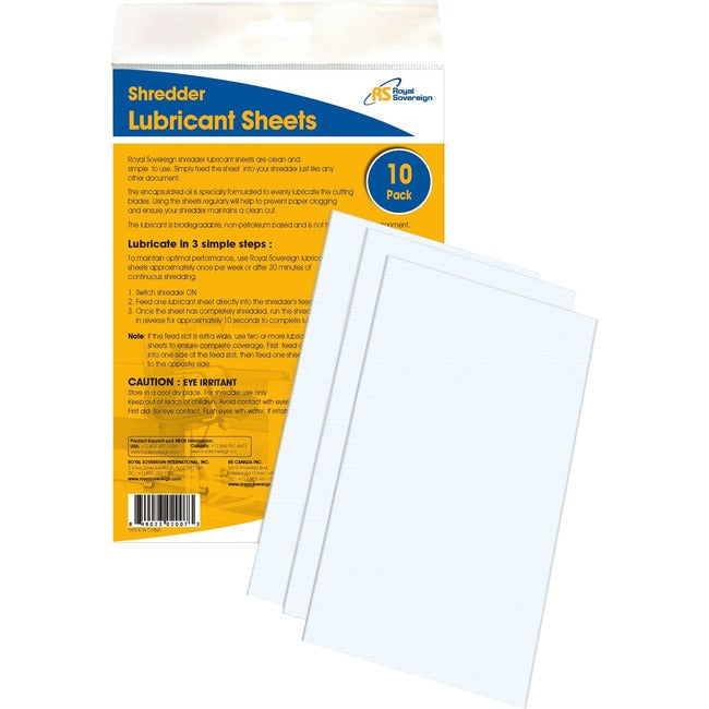 Royal Sovereign shredder lubricant sheets RS-SLS
