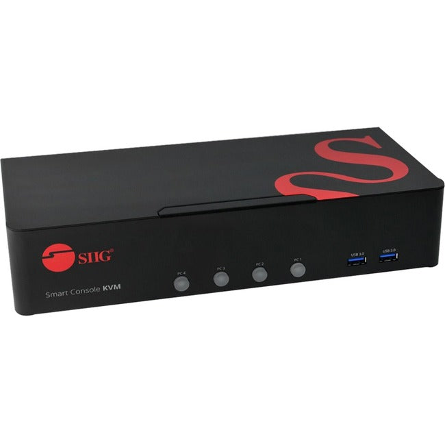 SIIG 4-Port DVI Dual-Link Smart Console Switch with USB 3.0 Multi-Media CE-DV0211-S1
