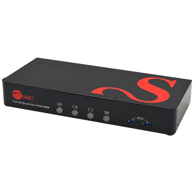 SIIG Full HD Quad-View 1080p HDMI KVM Switch MultiView Processor CE-KV0A11-S1