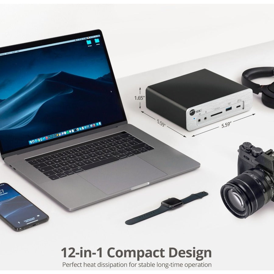 SIIG Thunderbolt 3 DP 1.4 Docking Station with Dual M.2 NVMe SSD & 96W PD JU-DK0K11-S1