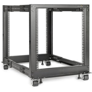 Solidrack 12U Open Frame Rack,4-Post Adjustable Depth Rack -Black