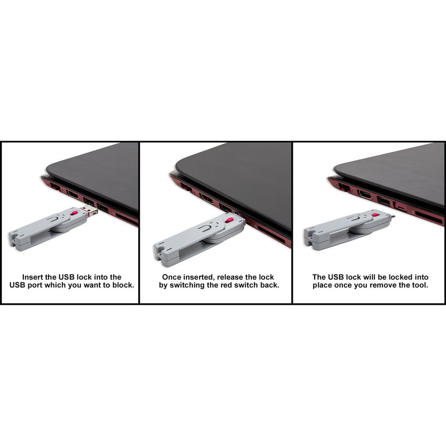 SYBA Multimedia USB Port Blocker with 1 Key and USB Lock SY-ACC20165