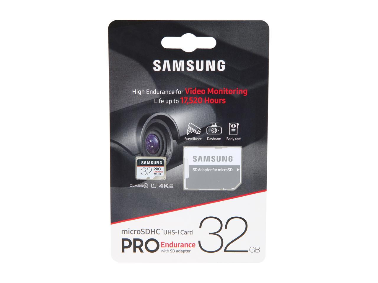 Samsung 32Gb Pro Endurance Microsd Memory Card W/ Adapter, Retail