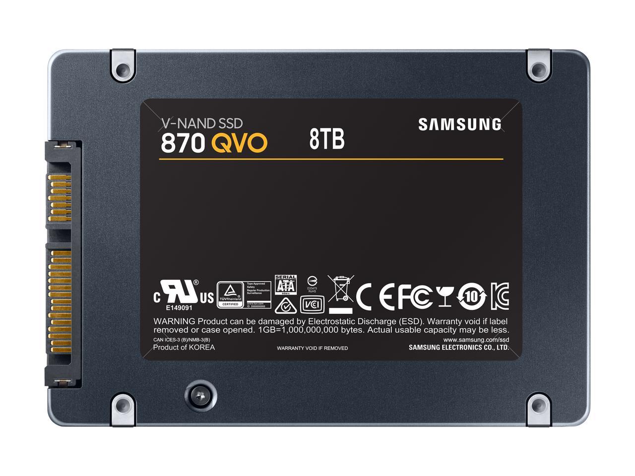 Samsung 870 QVO MZ-77Q8T0B/AM 8 TB Solid State Drive - 2.5 Internal - SATA (SATA/600)"