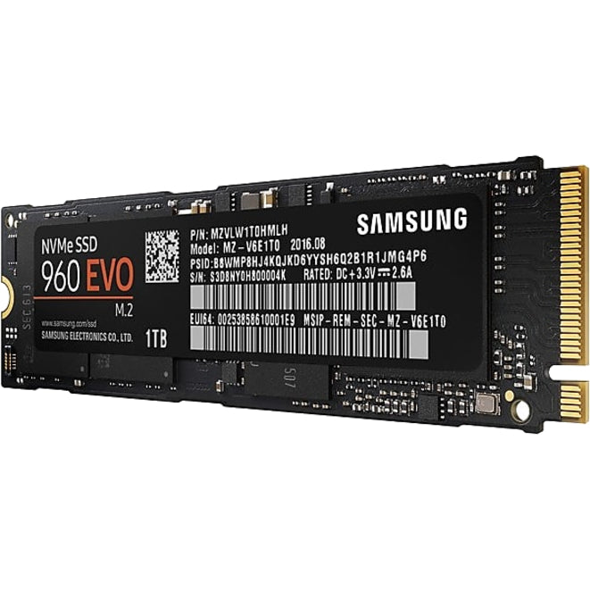 Samsung 960 EVO MZ-V6E1T0BW 1 TB Solid State Drive - M.2 Internal - PCI Express (PCI Express 3.0 x4)