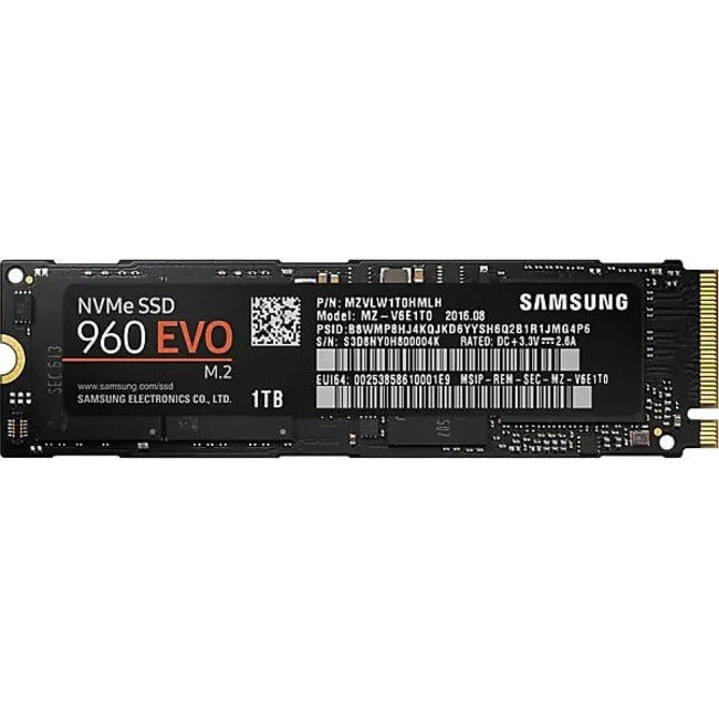 Samsung 960 EVO MZ-V6E1T0BW 1 TB Solid State Drive - M.2 Internal - PCI Express (PCI Express 3.0 x4)