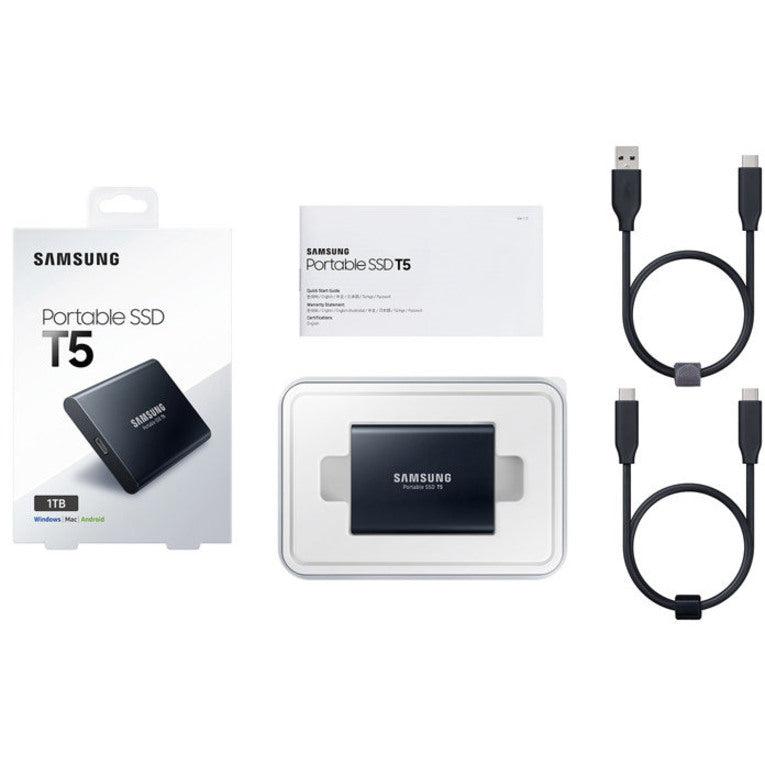 Samsung T5 2Tb Usb 3.1 Portable Solid State Drive, Retail (V-Nand)