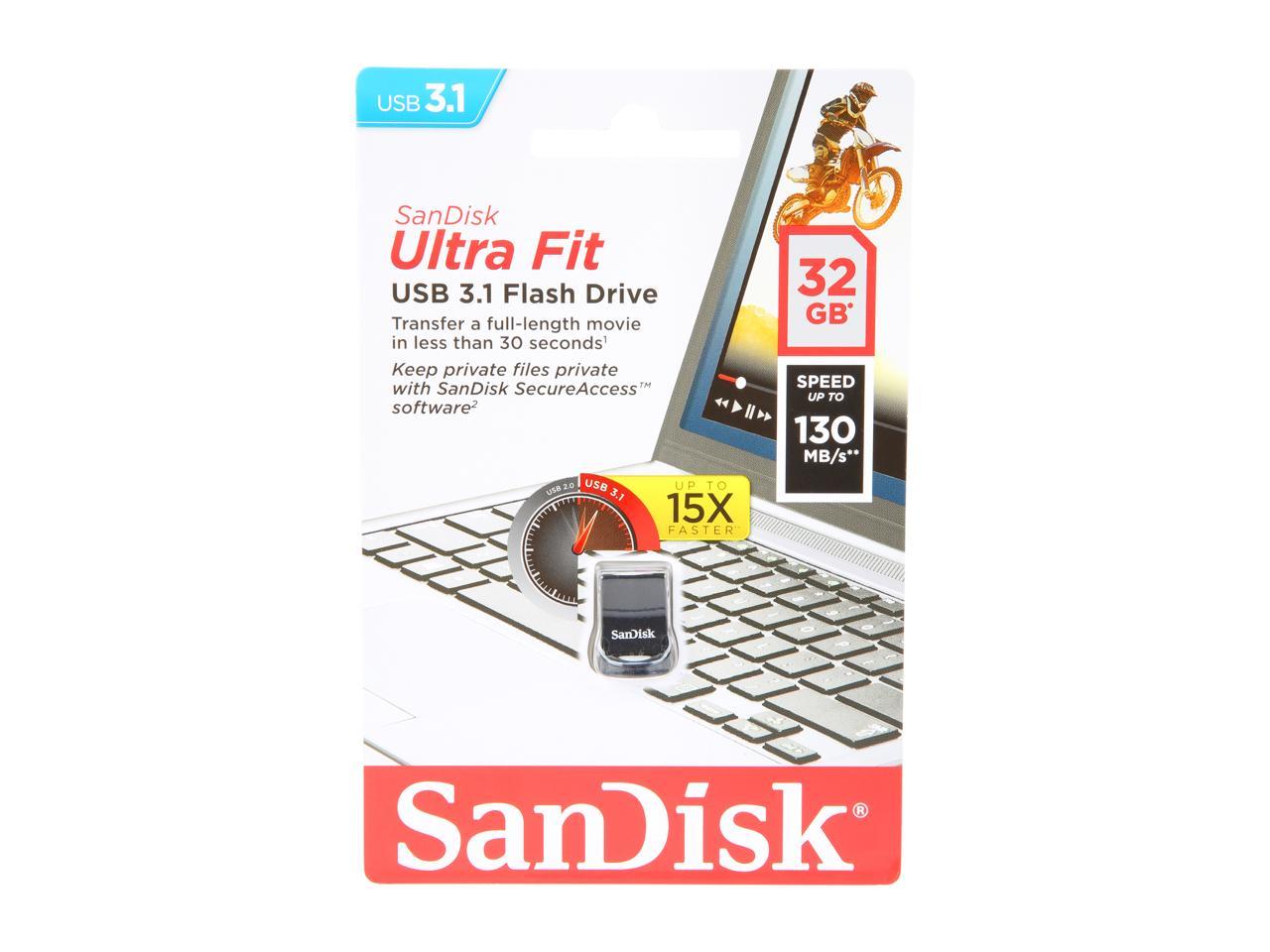 Sandisk 128Gb Ultra Fit Usb 3.1 Flash Drive, Speed Up To 130Mb/S (Sdcz430-128G-G46)