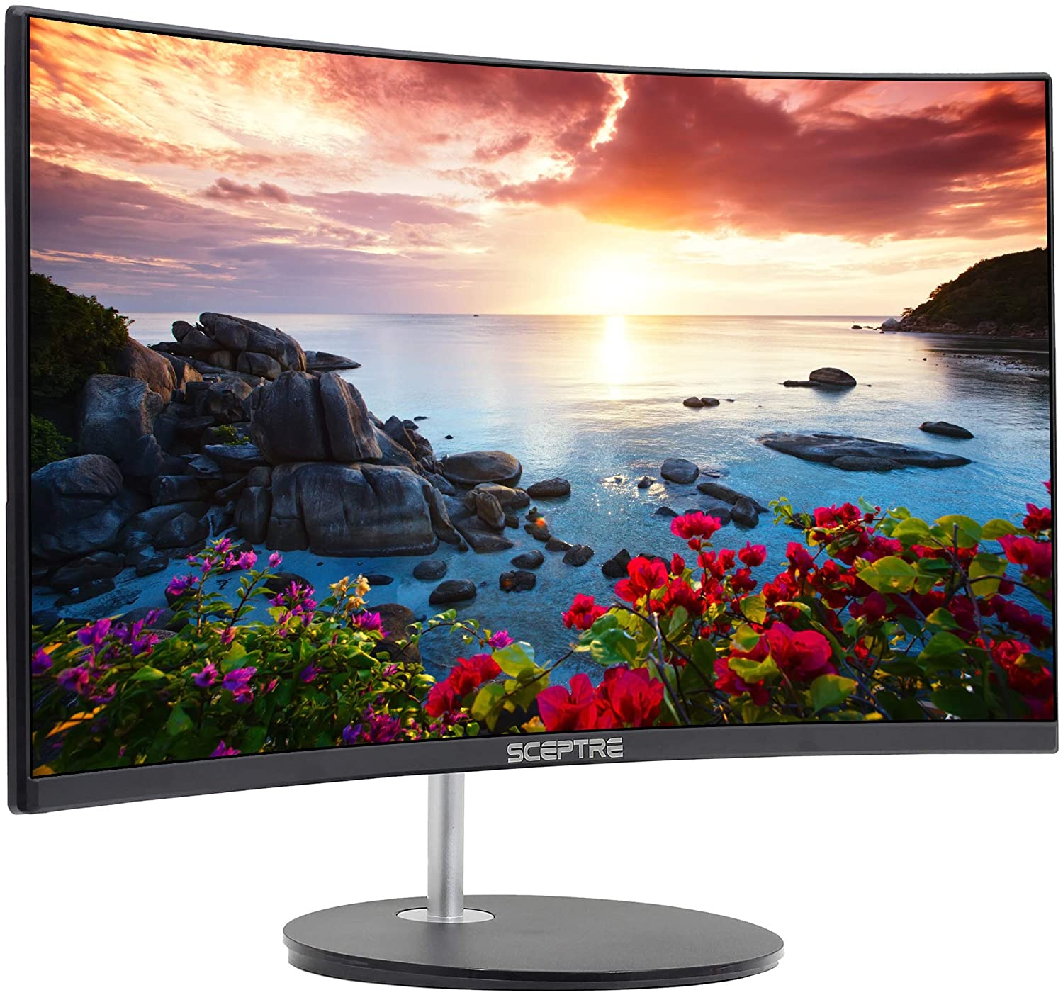 Sceptre Curved 27" 75Hz Led Monitor Hdmi Vga Build-In Speakers, Edge-Less Metal- Black (C275W-1920Rn)