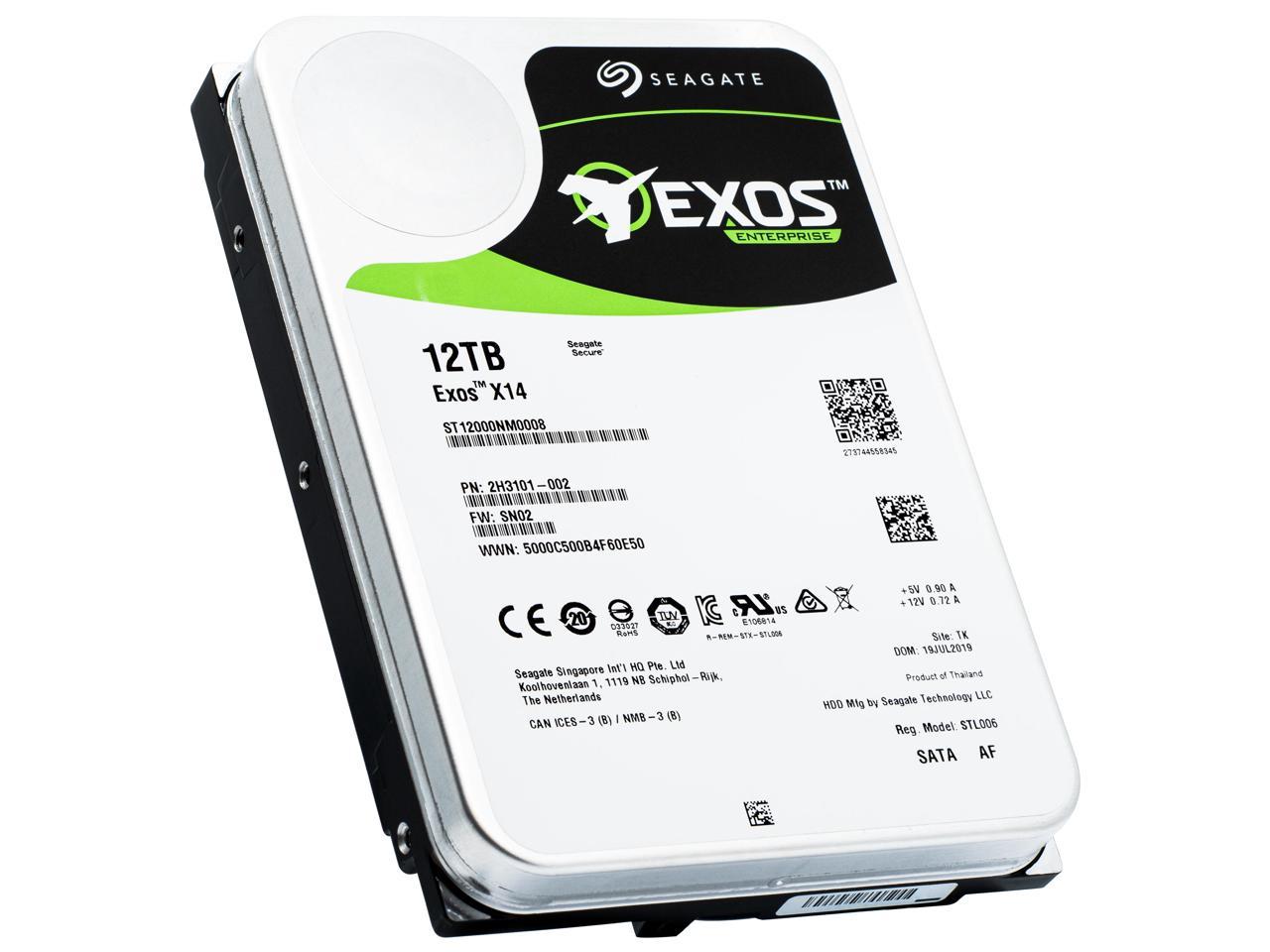 Seagate 12Tb Hdd Exos X14 7200 Rpm 512E/4Kn Sata 6Gb/S 256Mb Cache 3.5-Inch Enterprise Hard Drive (St12000Nm0008)