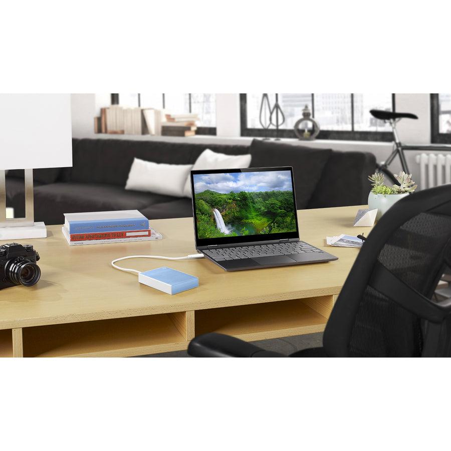Seagate Backup Plus 4Tb Portable Hard Drive - 2.5" External - Light Blue (Sthp4000402)