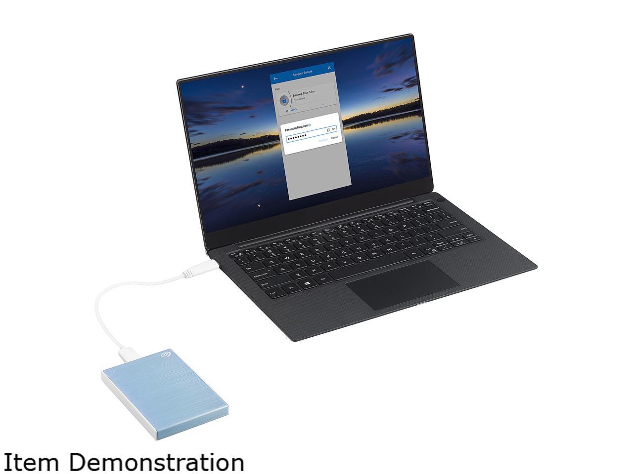 Seagate Backup Plus Slim Sthn1000402 1Tb Portable Hard Drive - External - Light Blue