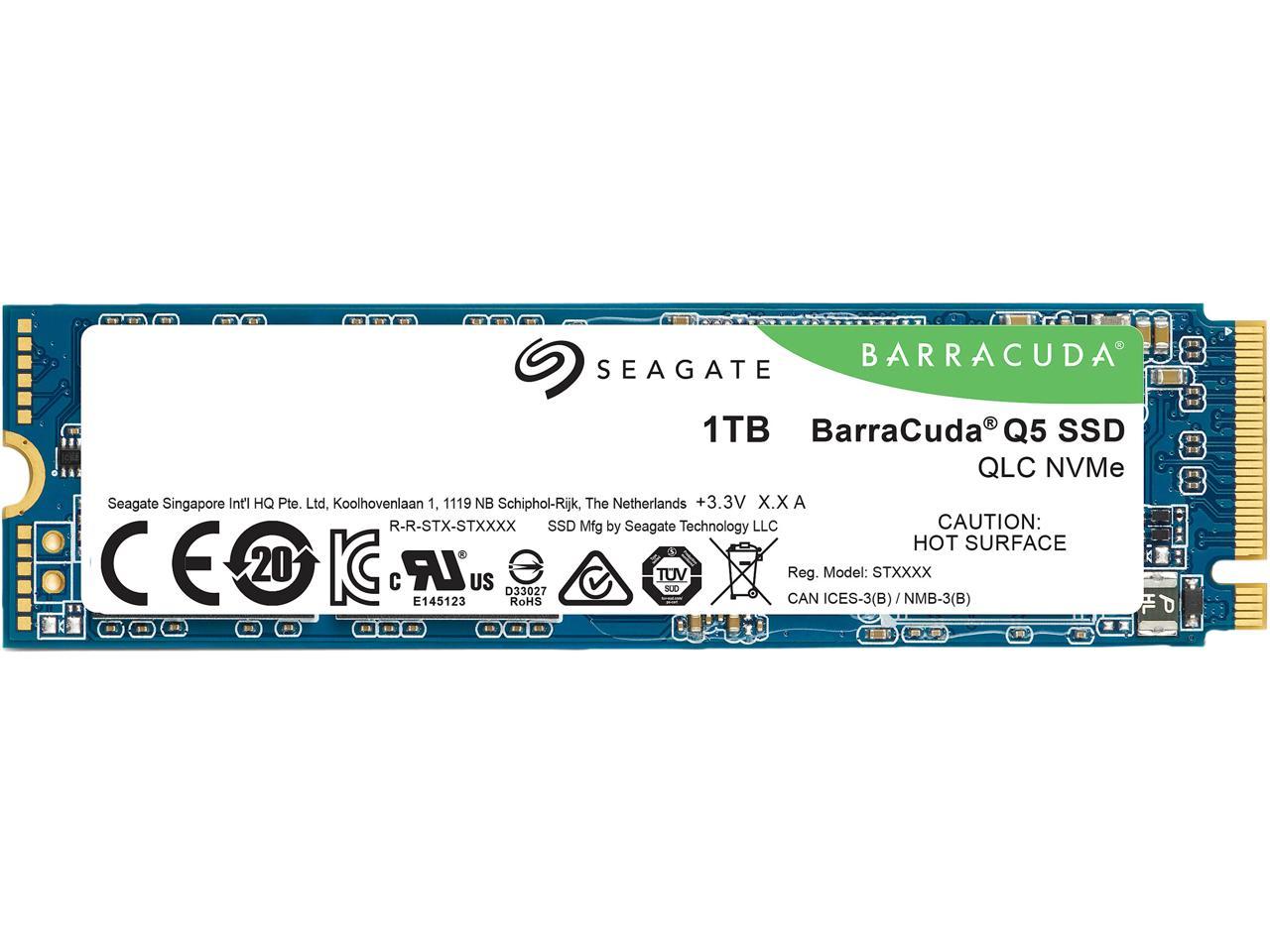 Seagate Barracuda Q5 M.2 2280 1Tb Pcie Gen3 X4 Nvme 1.3 3D Qlc Internal Solid State Drive (Ssd) Zp1000Cv3A001
