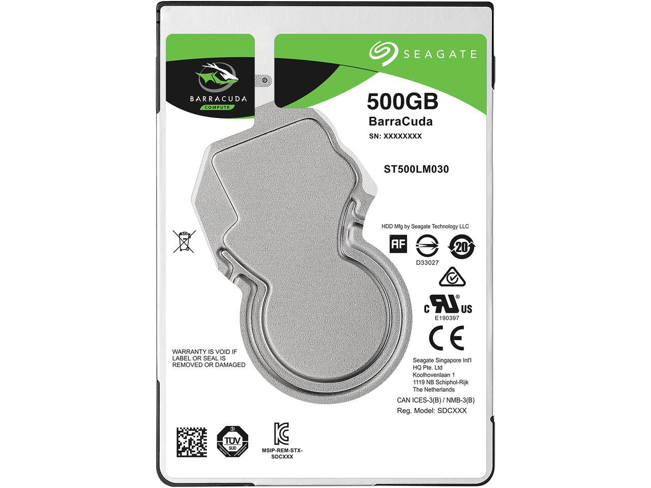 Seagate BarraCuda ST500LM030 500 GB Hard Drive - 2.5 Internal - SATA (SATA/600)"