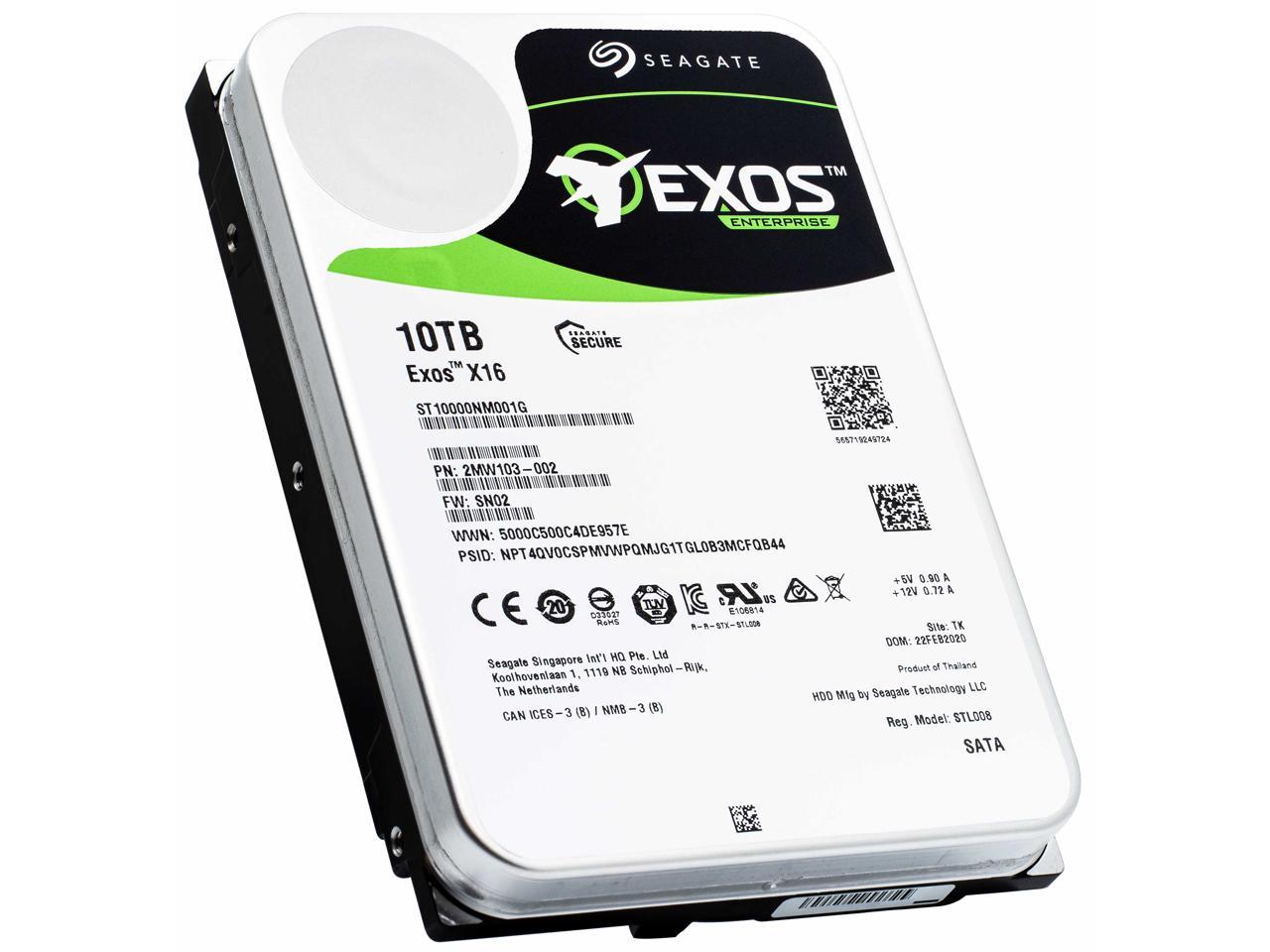 Seagate Exos X16 10Tb 7200 Rpm Sata 6Gb/S 3.5-Inch Enterprise Hard Drive (St10000Nm001G)