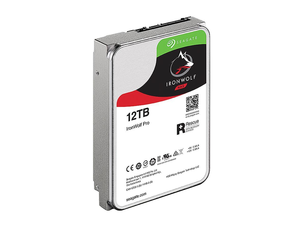 Seagate IronWolf Pro ST12000NE0008 12 TB Hard Drive - 3.5 Internal - SATA (SATA/600) - Conventional Magnetic Recording (CMR) Method"