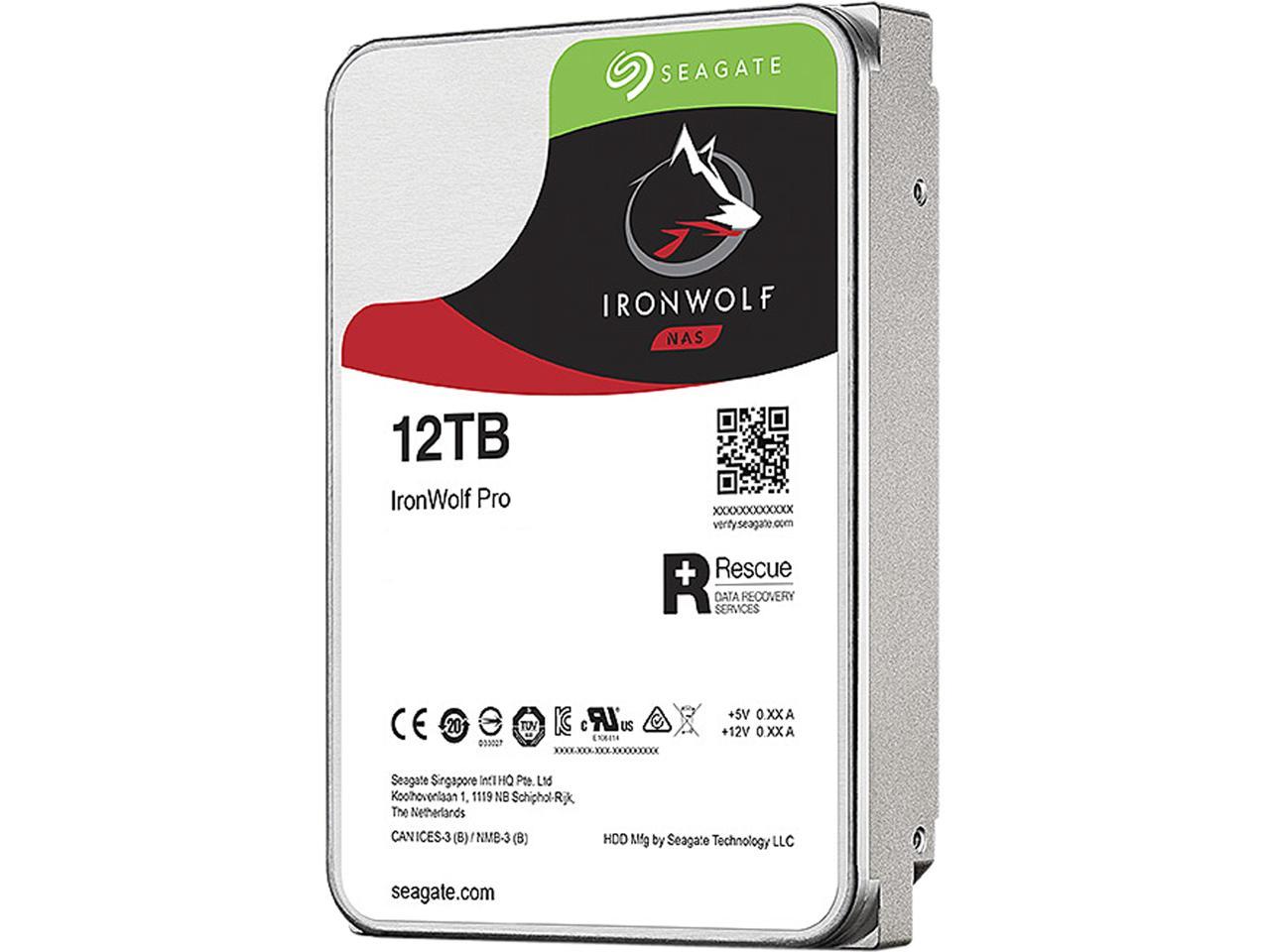 Seagate IronWolf Pro ST12000NE0008 12 TB Hard Drive - 3.5 Internal - SATA (SATA/600) - Conventional Magnetic Recording (CMR) Method"
