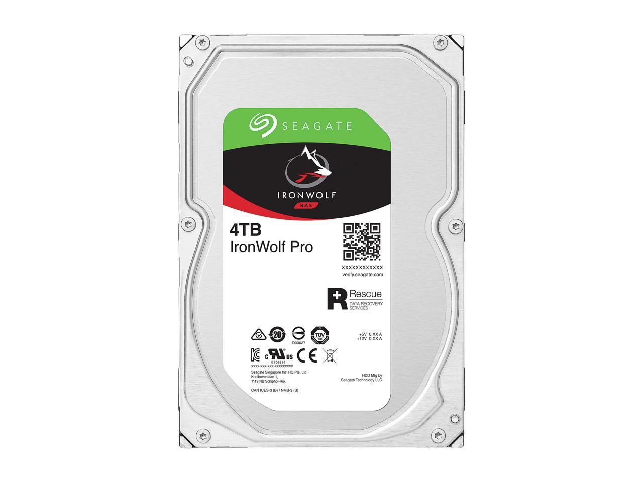 Seagate IronWolf Pro ST4000NE001 4 TB Hard Drive - 3.5 Internal - SATA (SATA/600) - Conventional Magnetic Recording (CMR) Method"