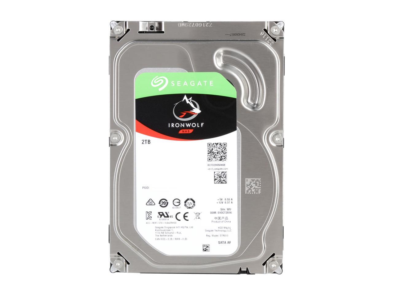 Seagate IronWolf ST2000VN004 2 TB Hard Drive - 3.5 Internal - SATA (SATA/600) - Conventional Magnetic Recording (CMR) Method"