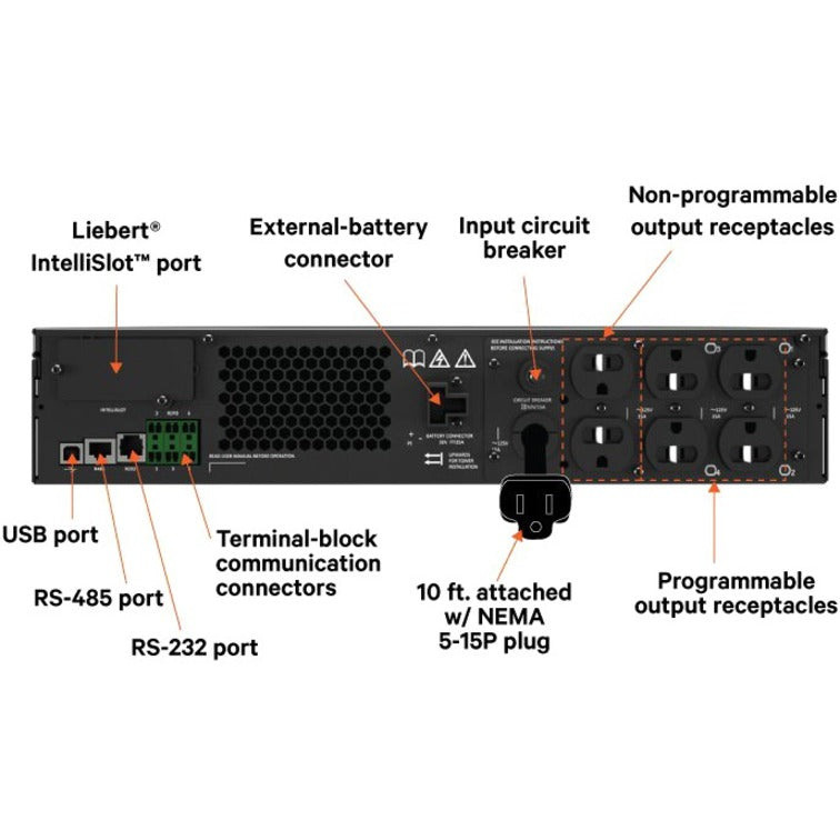 Server Rack Battery Backup - Vertiv Liebert GXT5 2000VA Online UPS | TechSoft GXT5-2000LVRT2UXLN