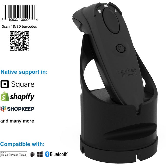 Socket Mobile DuraScan® D740, Universal Barcode Scanner, Black & Charging Dock CX3785-2545