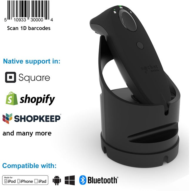 Socket Mobile SocketScan® S700, Linear Barcode Scanner, Black & Black Dock CX3805-2565