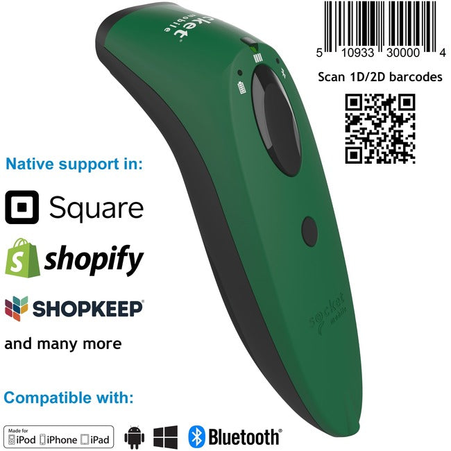 SocketScan® S740, 1D/2D Imager Barcode Scanner, Green CX3417-1836
