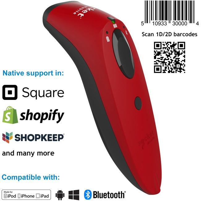 SocketScan® S740, 1D/2D Imager Barcode Scanner, Red CX3413-1832