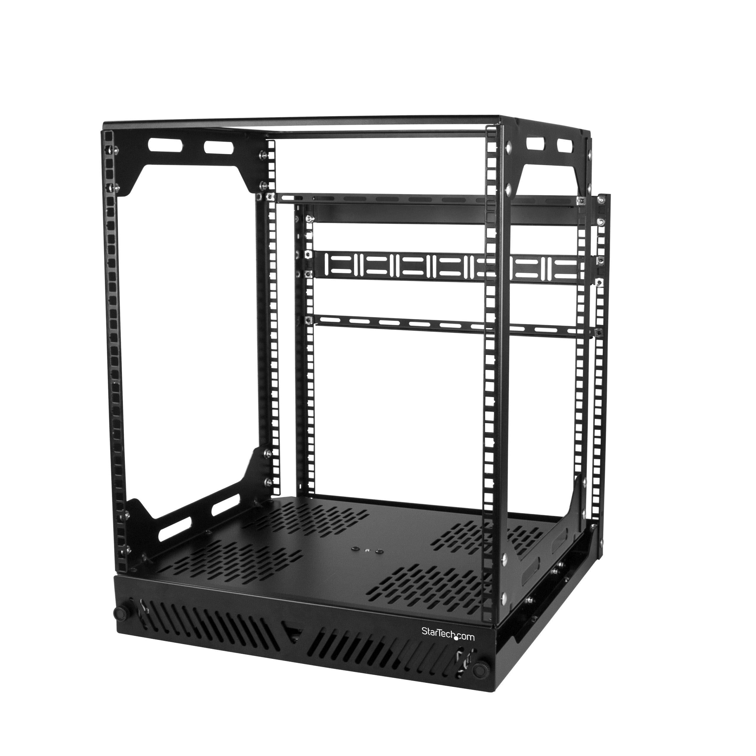 Startech.Com 12U Sliding Rotating Open Frame Network Rack - 4 Post Av /Data Rack - 16.7" Deep Slide-Out It Equipment Rack W/Cable Management Pull Out/Pivoting Computer/Communications Rack