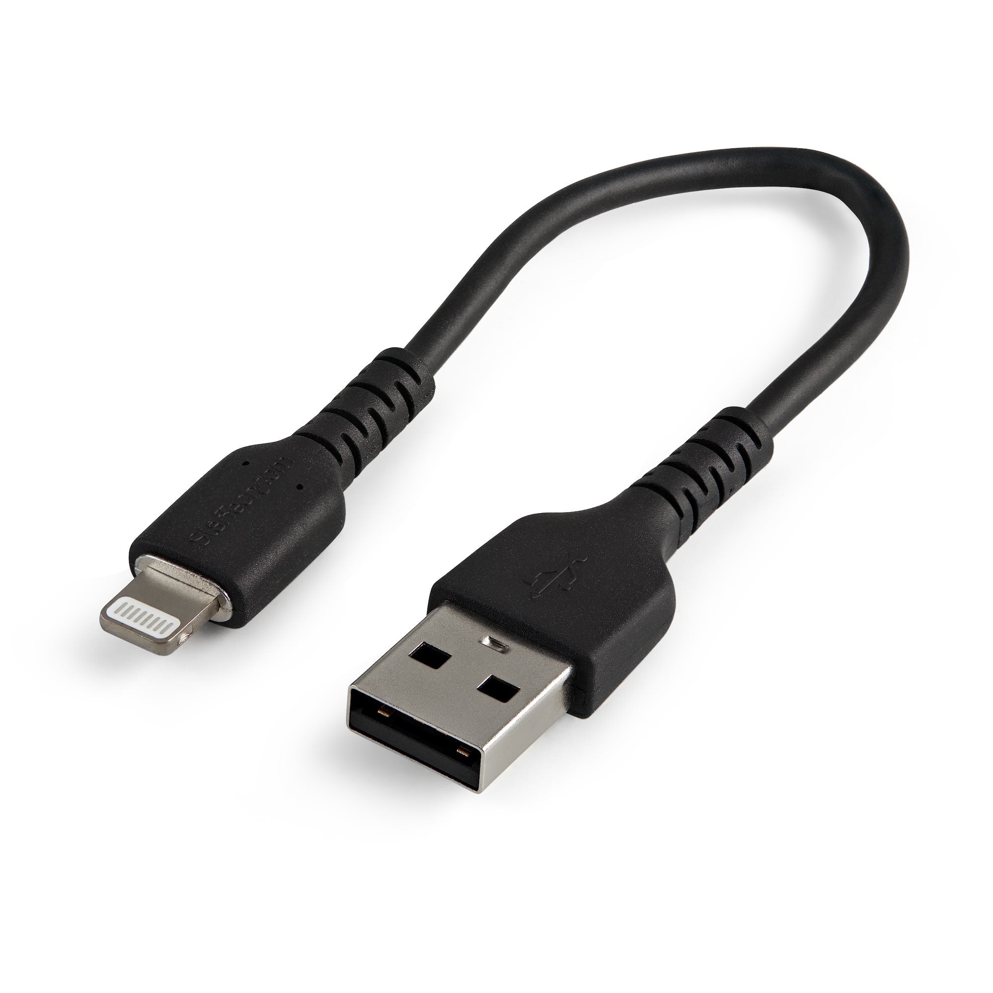 Startech.Com 15Cm Durable Usb A To Lightning Cable - Black Usb Type A To Lightning Connector