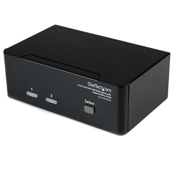 Startech.Com 2 Port Dual Dvi Usb Kvm Switch With Audio & Usb 2.0 Hub
