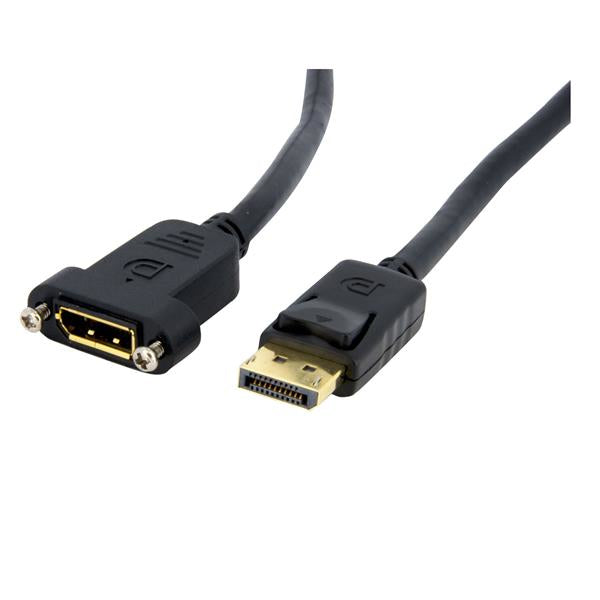 Startech.Com 3Ft (1M) Panel Mount Displayport Cable - 4K X 2K - Displayport 1.2 Extension Cable Male
