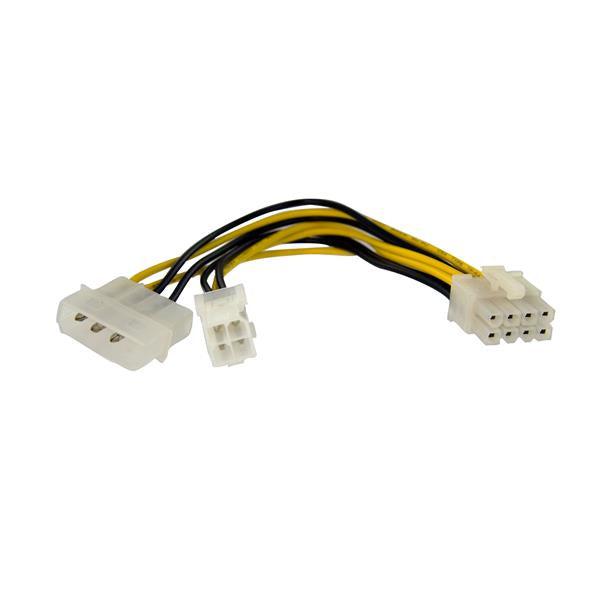 Startech.Com 6In 4 Pin To 8 Pin Eps Power Adapter With Lp4 - F/M