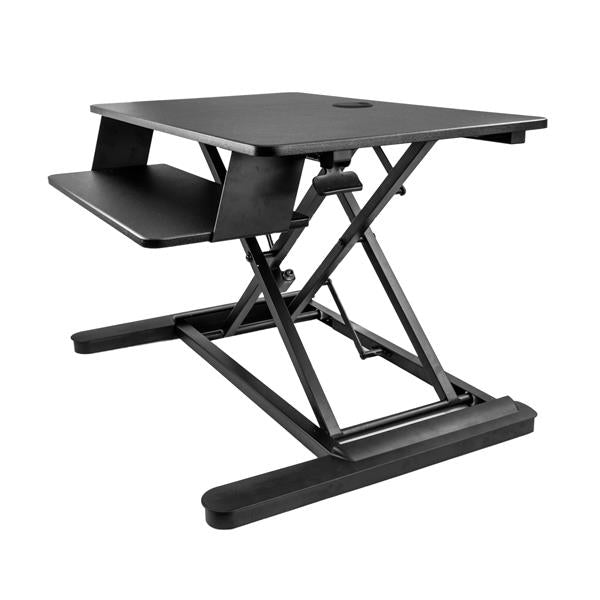 Startech.Com Sit Stand Desk Converter With Keyboard Tray - Large 35” X 21" Surface - Height