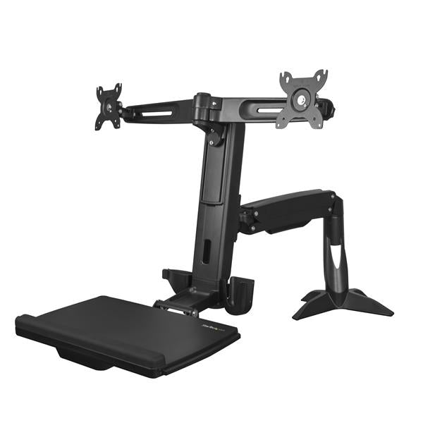 Startech.Com Sit Stand Dual Monitor Arm - Desk Mount Dual Computer Monitor Adjustable Standing