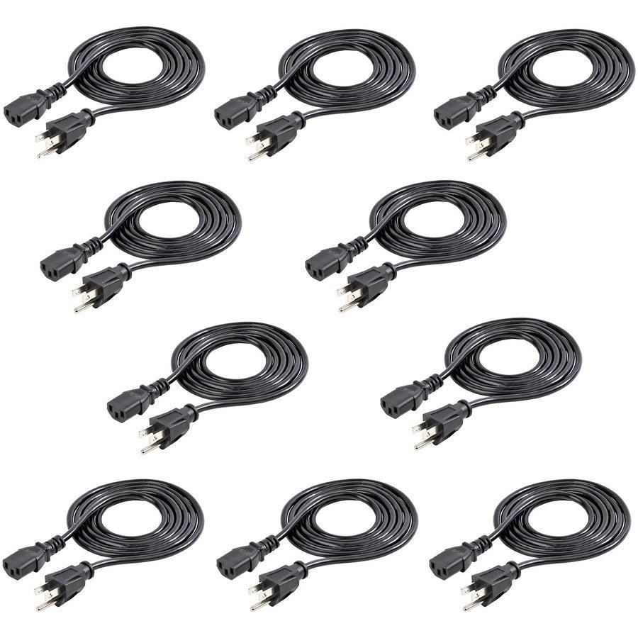 Startech.Com 6 Ft Standard Computer Power Cord - Nema5-15P To C13 - 10 Pack