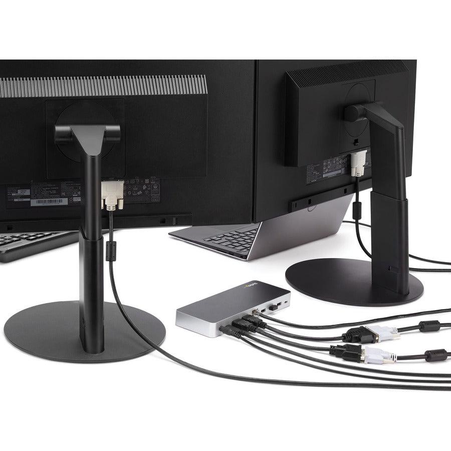 Startech.Com Dual Monitor Usb C Docking Station With 60W Power Delivery For Windows Laptops - Usb C To Hdmi Or Dvi Dock - Usb 3.1 Gen 1 Type C Dock W/ Charging - Thunderbolt 3 Compatible