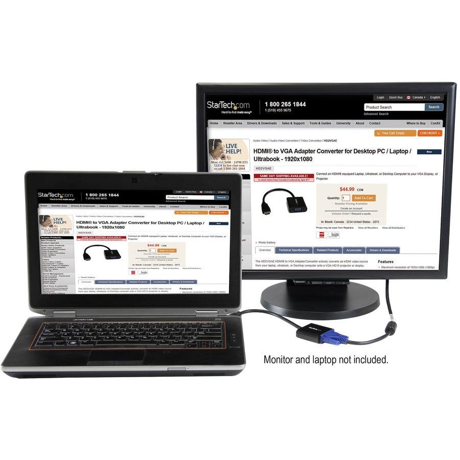 Startech.Com Hdmi To Vga Adapter Converter For Desktop Pc / Laptop / Ultrabook - 1920X1080