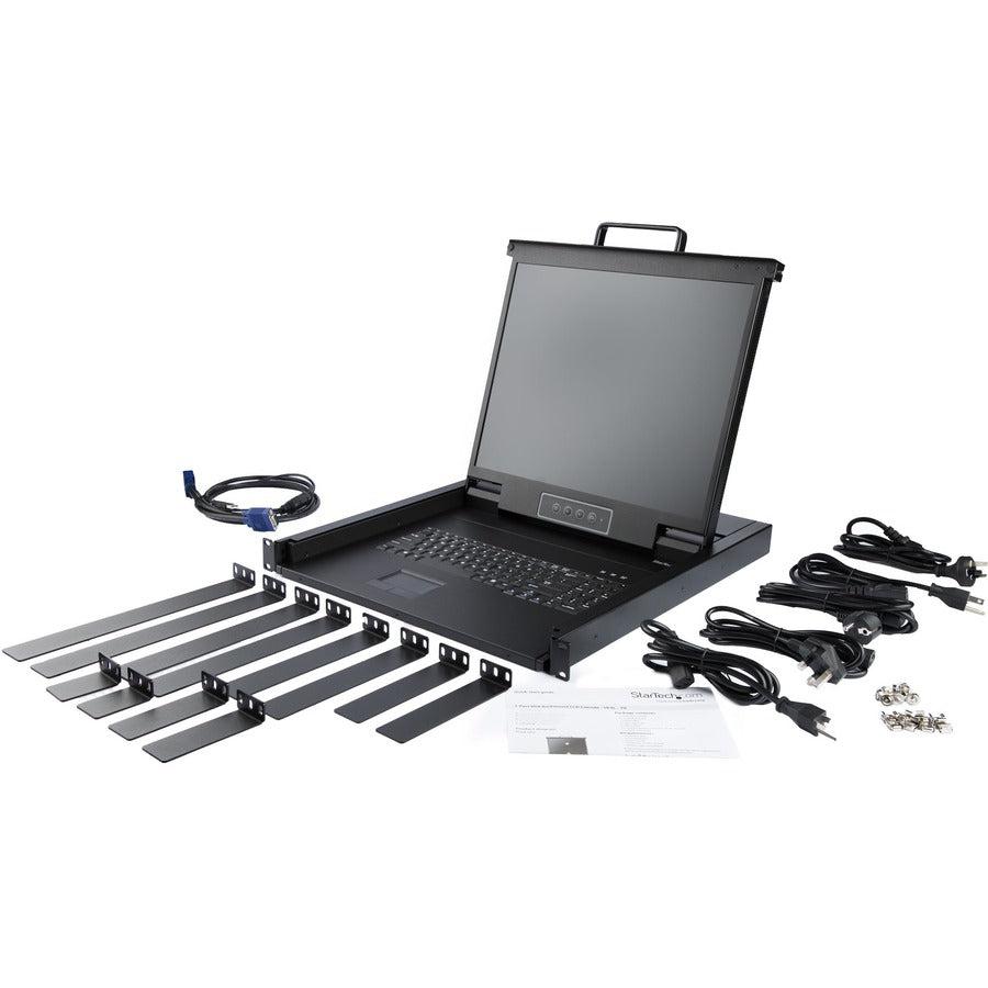 Startech.Com Rackmount Kvm Console - Single Port Vga Kvm With 19" Lcd Monitor For Server Rack -