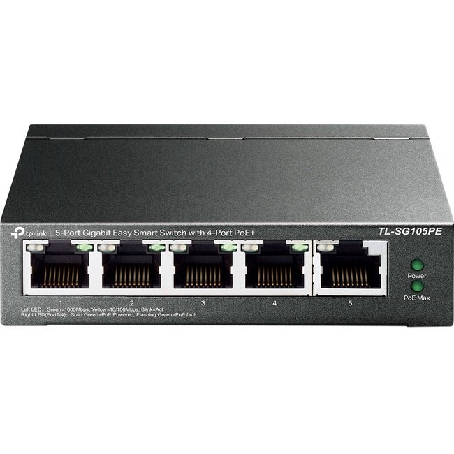 TL-SG105PE TP-Link 5-Port Gigabit Easy Smart Switch - 4-Port PoE+ | TecISoft