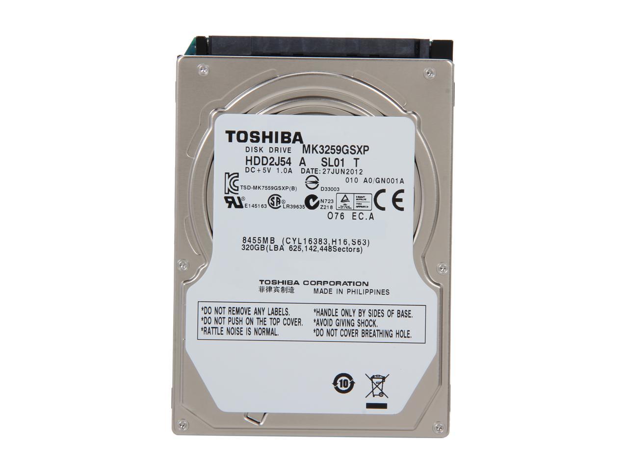 Toshiba Mk3259Gsxp 320Gb 5400 Rpm 8Mb Cache Sata 3.0Gb/S 2.5" Internal Notebook Hard Drive Bare Drive